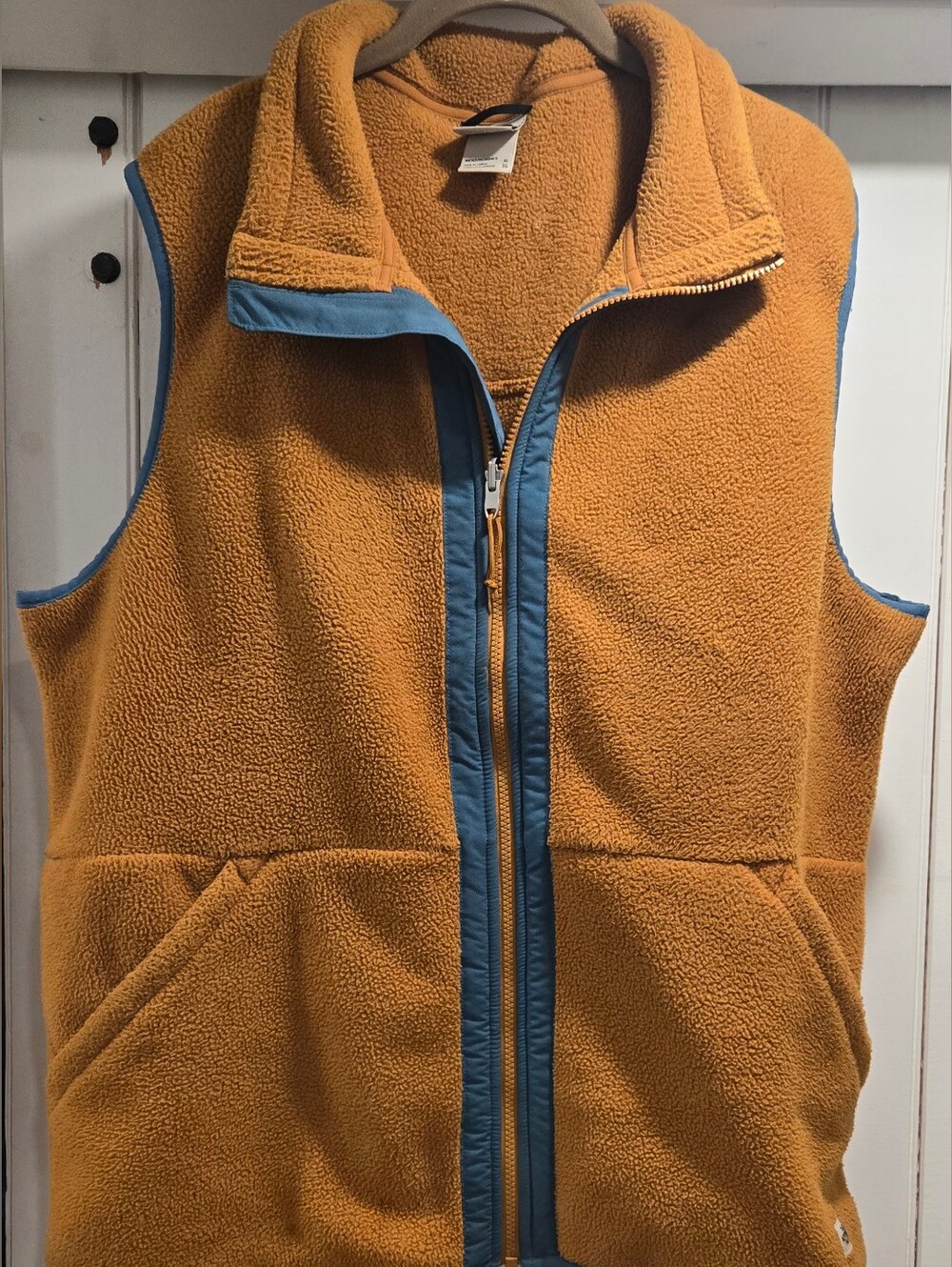 The North Face Carbondale Fleece Vest Men's XL Timber Tan Mallard Blue